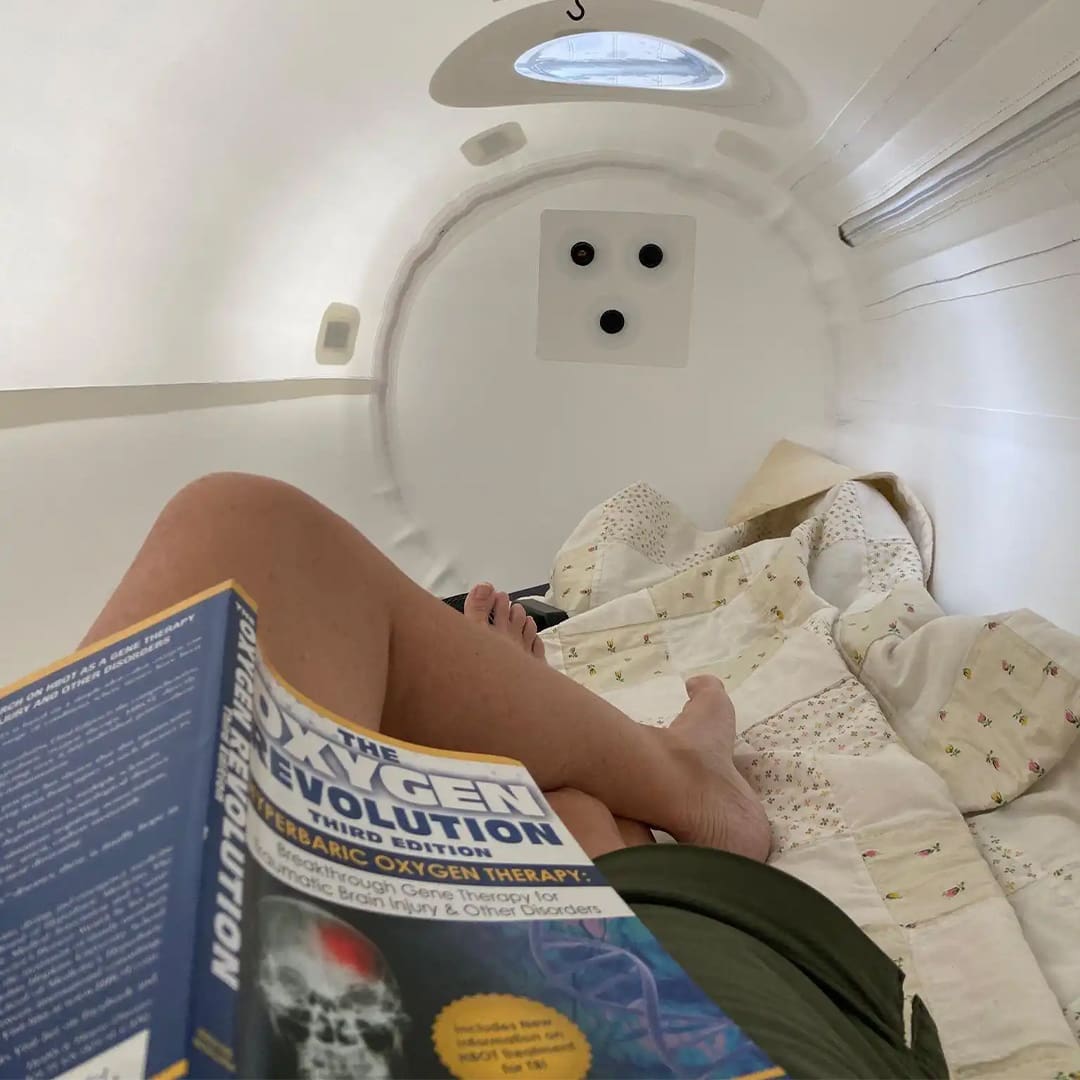 Relaxing and Reading in Hyperbaric Oxygen Chamber